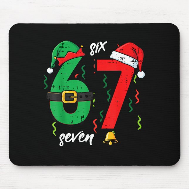 67 Christmas Funny 6 7 Meme Six Seven Xmas Boys Ki Mouse Mat (Front)