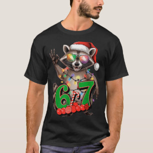 67 Christmas Funny Raccoon Festive 6-7 Meme Boys G T-Shirt
