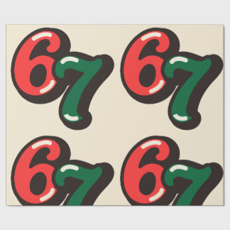 67 Christmas Funny Red & Green Wrapping Paper