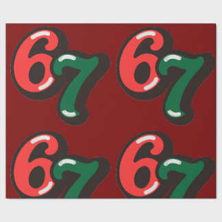 67 Christmas Funny Red & Green Wrapping Paper