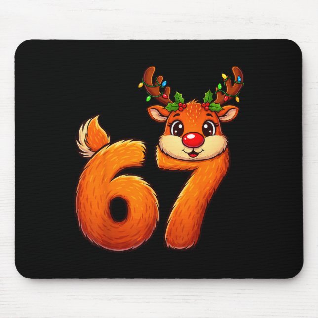 67 Christmas Funny Reindeer Bruh Meme Pajamas Wome Mouse Mat (Front)