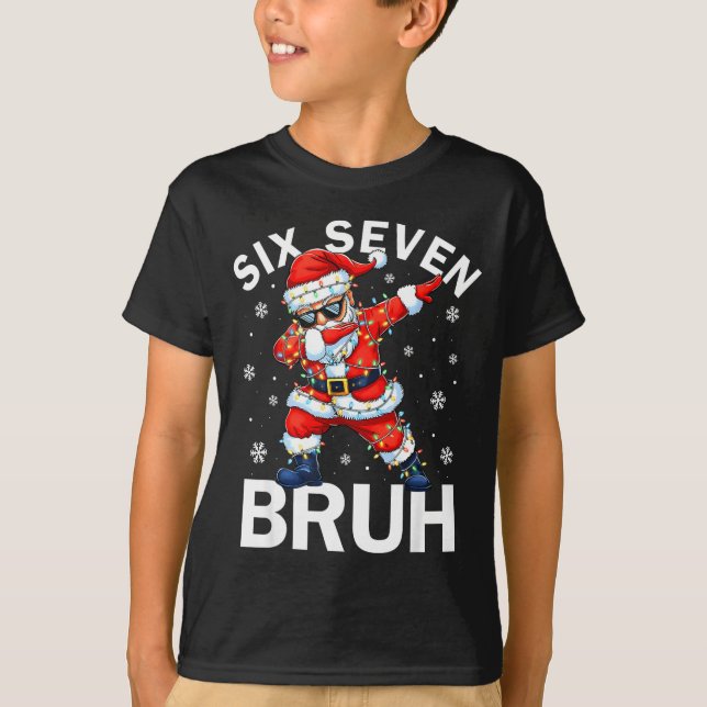 67 Christmas Funny Six Seven Bruh Meme Dabbing San T-Shirt (Front)