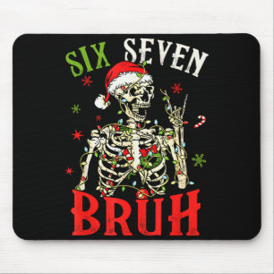67 Christmas Funny Six Seven Bruh Meme Skeleton Sa Mouse Mat