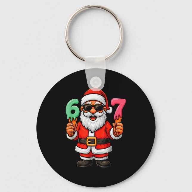 67 Christmas Funny Six Seven Ice Cream Meme 67 Chr Key Ring (Front)