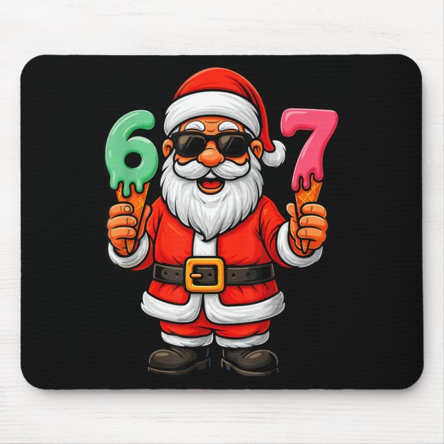 67 Christmas Funny Six Seven Ice Cream Meme 67 Chr Mouse Mat (Front)