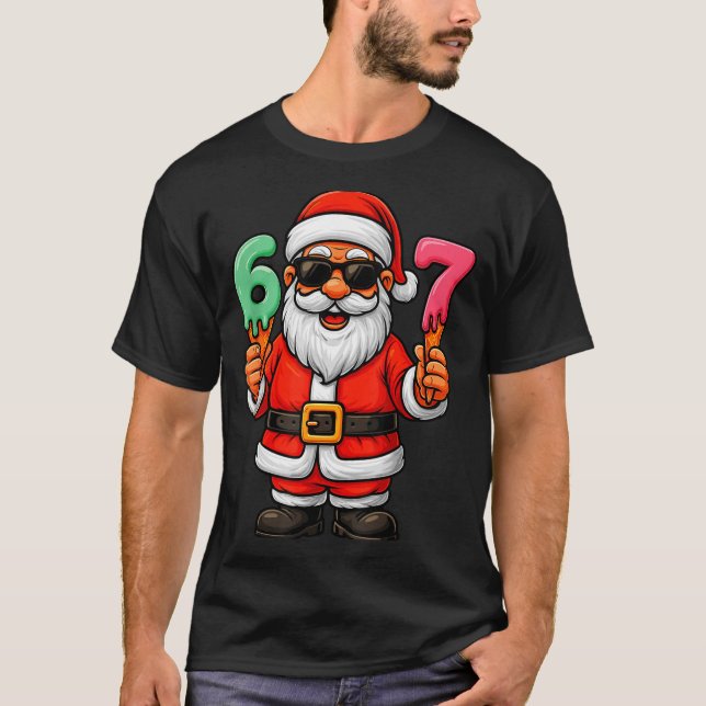 67 Christmas Funny Six Seven Ice Cream Meme 67 Chr T-Shirt (Front)
