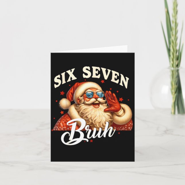 67 Christmas Funny Six Seven Meme 6 7 Santa Claus  Card (Front)