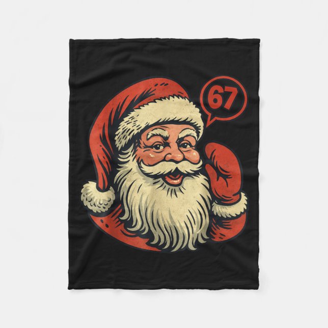 67 Christmas Funny Six Seven Meme 6_7 Shirt Santa  Fleece Blanket (Front)