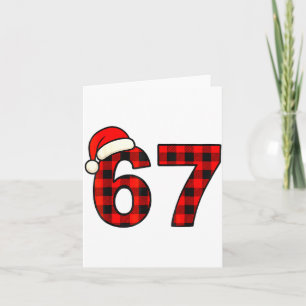 67 Christmas Funny Six Seven Meme Brainrot Plaid S Card