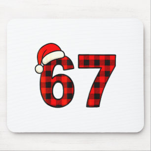 67 Christmas Funny Six Seven Meme Brainrot Plaid S Mouse Mat