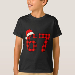 67 Christmas Funny Six Seven Meme Brainrot Plaid S T-Shirt