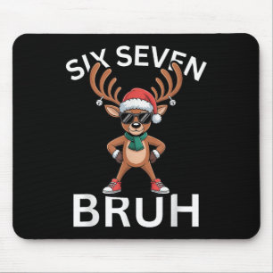 67 Christmas Funny Six Seven Meme Brainrot Reindee Mouse Mat