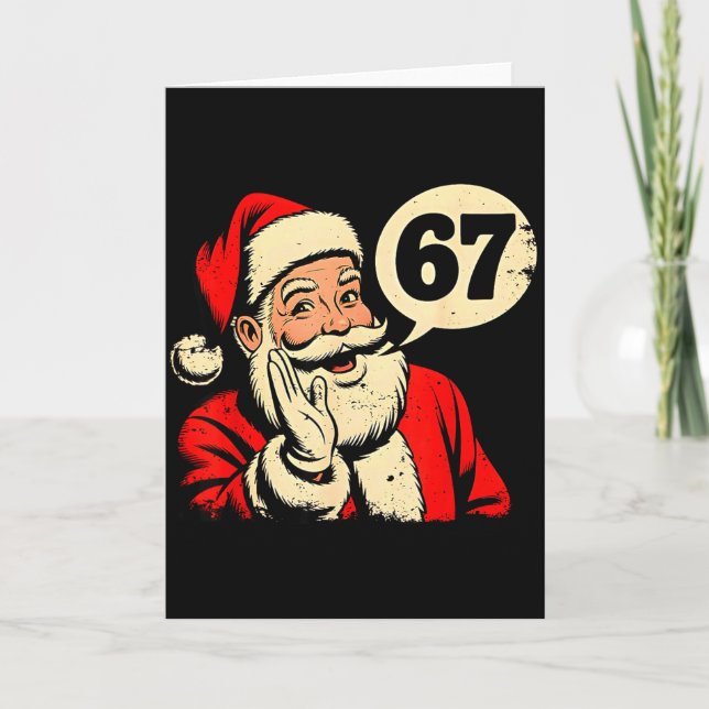 67 Christmas Funny Six Seven Meme Brainrot Santa C Card (Front)