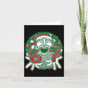 67 Christmas Funny Six Seven Meme Brainrot Santa C Card