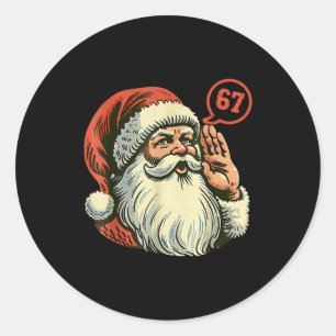 67 Christmas Funny Six Seven Meme Brainrot Santa C Classic Round Sticker