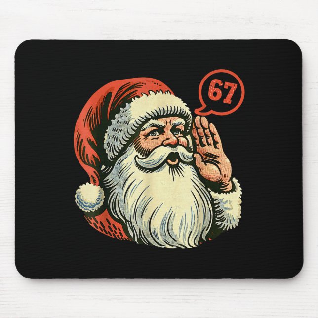 67 Christmas Funny Six Seven Meme Brainrot Santa C Mouse Mat (Front)