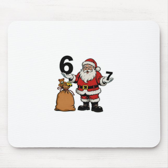 67 Christmas Funny Six Seven Meme Brainrot Santa C Mouse Mat (Front)