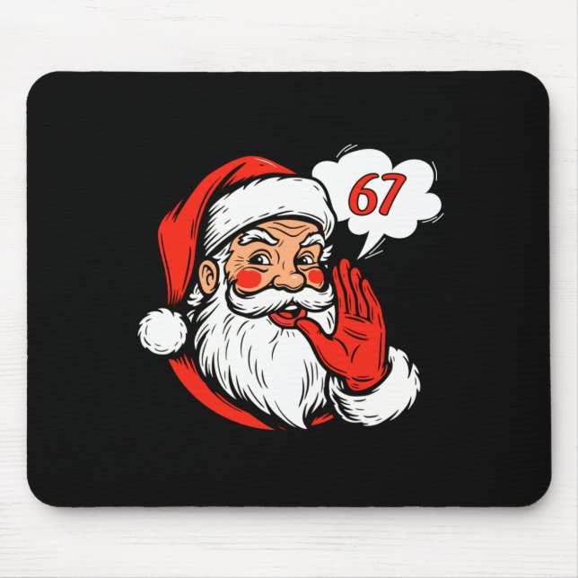 67 Christmas Funny Six Seven Meme Brainrot Santa C Mouse Mat (Front)