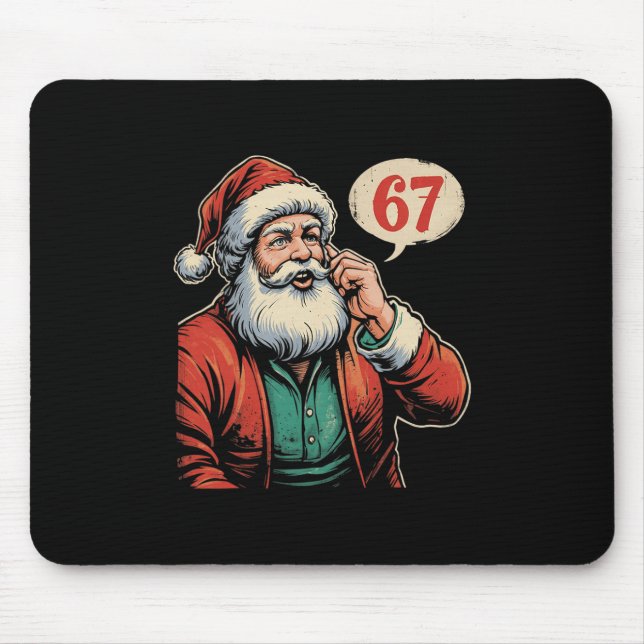 67 Christmas Funny Six Seven Meme Brainrot Santa C Mouse Mat (Front)