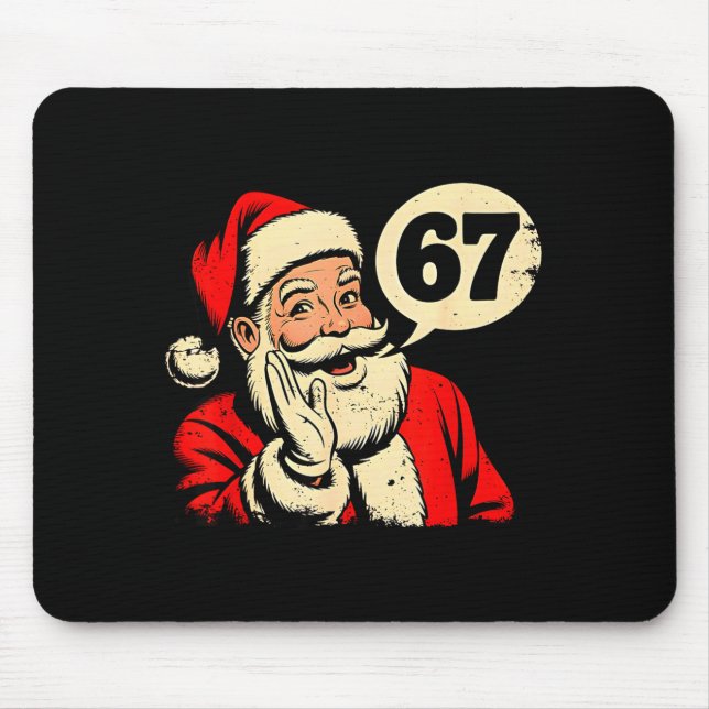 67 Christmas Funny Six Seven Meme Brainrot Santa C Mouse Mat (Front)