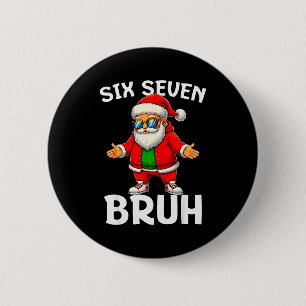 67 Christmas Funny Six Seven Meme Brainrot Santa K 6 Cm Round Badge