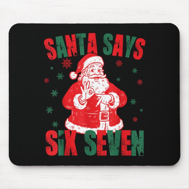 67 Christmas Funny Six Seven Meme Brainrot Santa K Mouse Mat (Front)