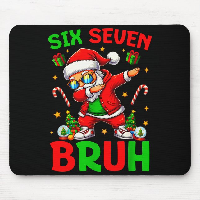 67 Christmas Funny Six Seven Meme Brainrot Santa K Mouse Mat (Front)