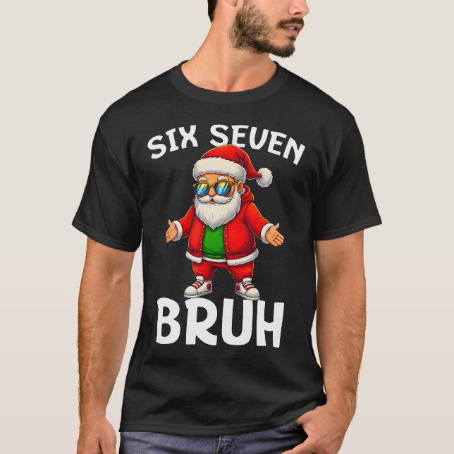 67 Christmas Funny Six Seven Meme Brainrot Santa K T-Shirt (Front)