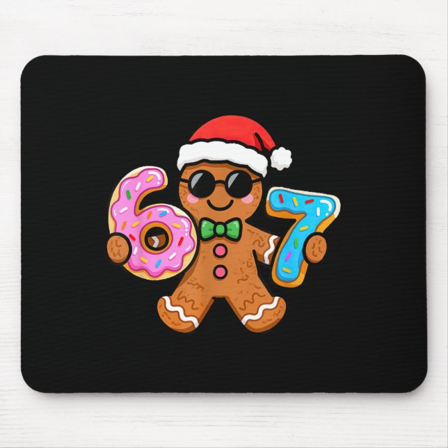 67 Christmas Gingerbread Six Seven Meme Gen Alpha  Mouse Mat (Front)