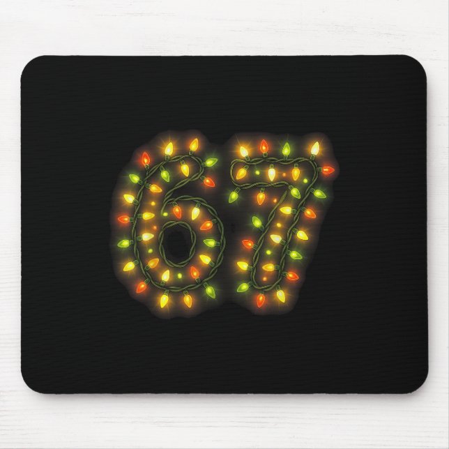 67 Christmas Lights 6 7 Meme Gen Alpha Slang  Mouse Mat (Front)