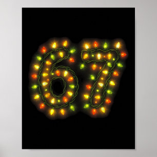 67 Christmas Lights 6 7 Meme Gen Alpha Slang Poster