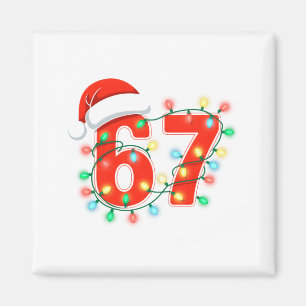 67 Christmas Lights Meme Saying 6 7 Costume Xmas L Magnet