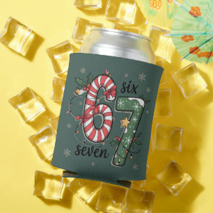 67 Christmas Lights Six Seven Holiday Funny Meme Can Cooler