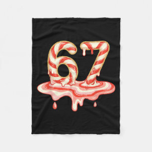 67 Christmas Melting Candy Cane Six Seven For Girl Fleece Blanket