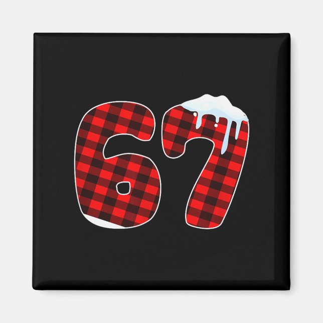 67 Christmas Meme 6 7 Numbers Six Seven Funny Xmas Magnet (Front)
