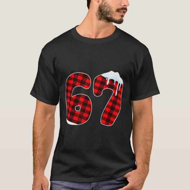 67 Christmas Meme 6 7 Numbers Six Seven Funny Xmas T-Shirt (Front)