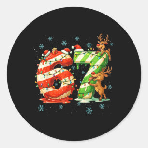 67 Christmas Meme 6 7 Numbers Six Seven Gen Z Alph Classic Round Sticker