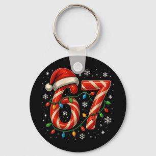 67 Christmas Meme Funny Six Seven Xmas Lights Cand Key Ring