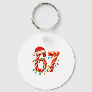 67 Christmas Meme Funny Six Seven Xmas Lights Cand Key Ring