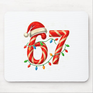 67 Christmas Meme Funny Six Seven Xmas Lights Cand Mouse Mat