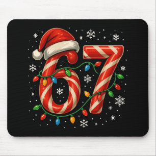 67 Christmas Meme Funny Six Seven Xmas Lights Cand Mouse Mat