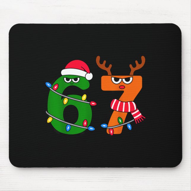 67 Christmas Meme Saying 6 7 Xmas Santa Claus  Mouse Mat (Front)