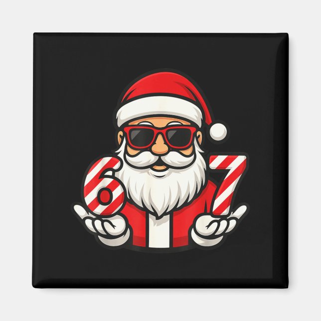 67 Christmas Meme Six Funny Santa  Magnet (Front)