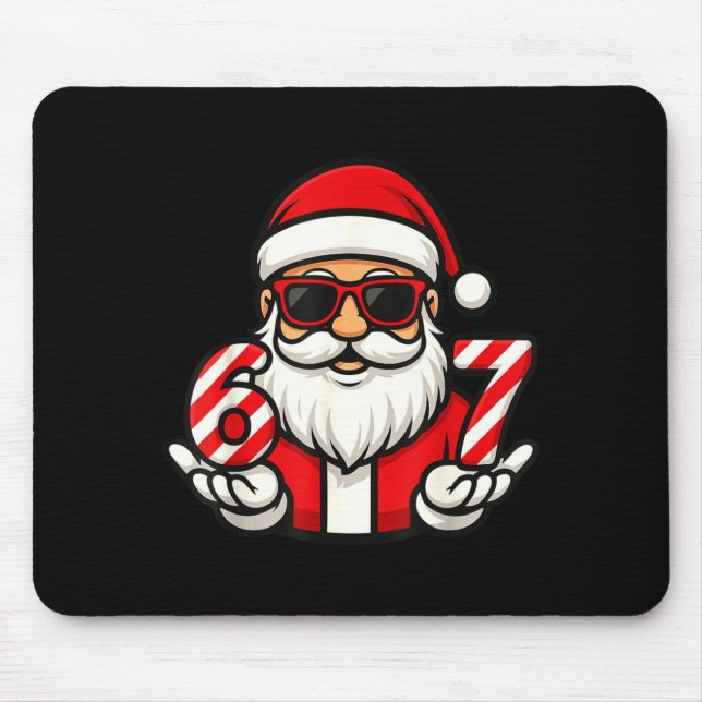 67 Christmas Meme Six Funny Santa  Mouse Mat (Front)