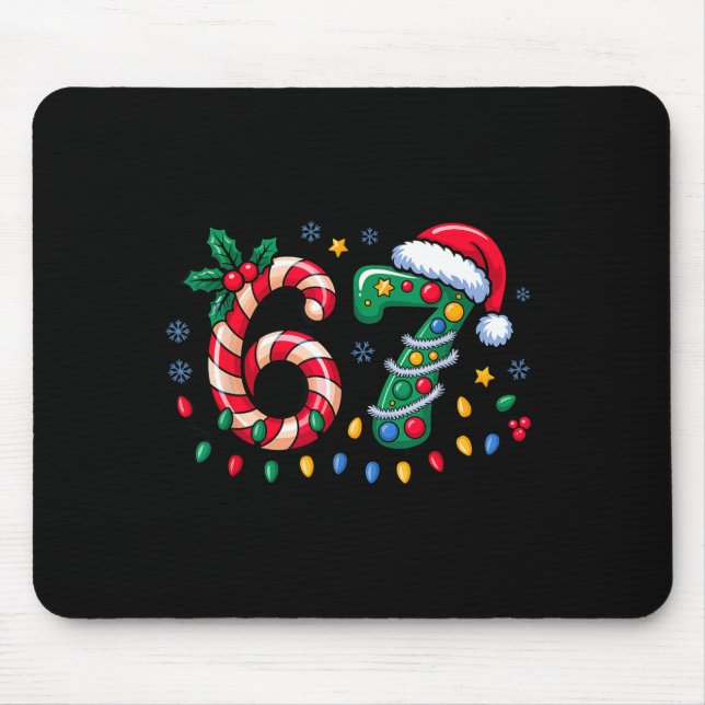 67 Christmas Meme Six Seven Xmas Funny Boys Girls  Mouse Mat (Front)