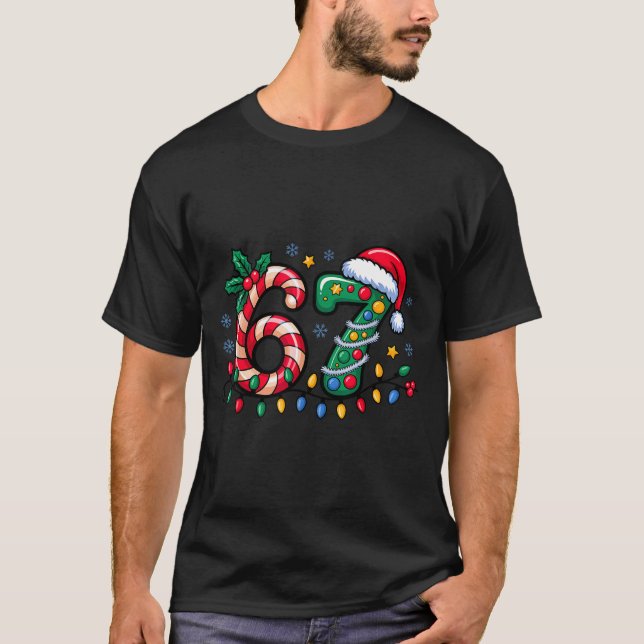 67 Christmas Meme Six Seven Xmas Funny Boys Girls  T-Shirt (Front)