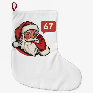 67 Christmas Merry Six Seven Brainrot Santa Claus Large Christmas Stocking