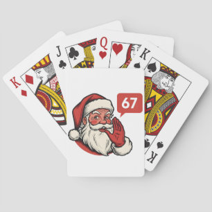 67 Christmas Merry Six Seven Brainrot Santa Claus Playing Cards