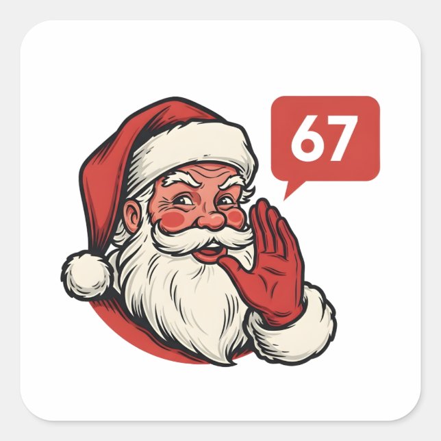 67 Christmas Merry Six Seven Brainrot Santa Claus Square Sticker (Front)