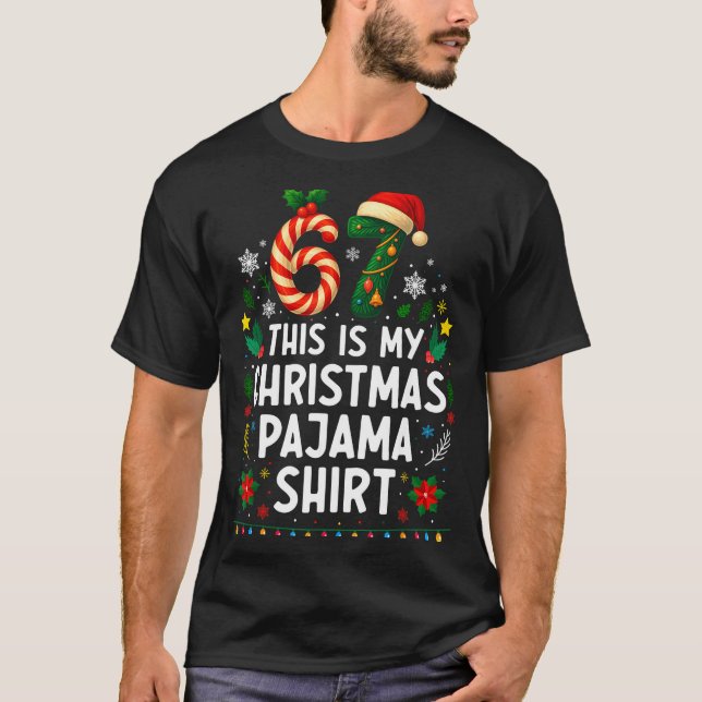 67 Christmas Pajama Shirt 6 7 Funny Meme Teen Boys (Front)